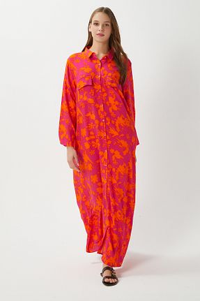 لباس حجاب نارنجی زنانه اورسایز Ritnice - کد 931267166