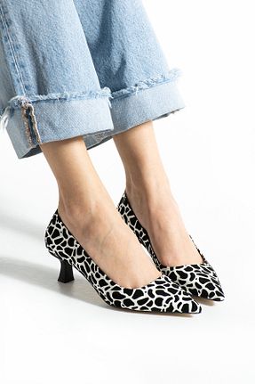 کفش پاشنه بلند کلاسیک سفید زنانه چرم مصنوعی Güllü Shoes - کد 931248033