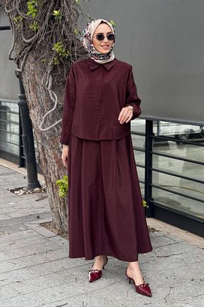 بلوز حجاب زرشکی زنانه رگولار Ceremony - کد 931257735