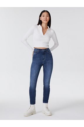 شلوار جین آبی زنانه پاچه تنگ Loft - کد 364866862