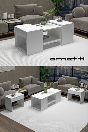 میز جلو مبلی سفید Suntalam Arnetti - کد 800164767