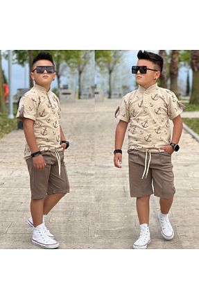 ست بالاتنه و پائین تنه قهوه ای بچه گانه بافتنی Ysferbutik - کد 931323164