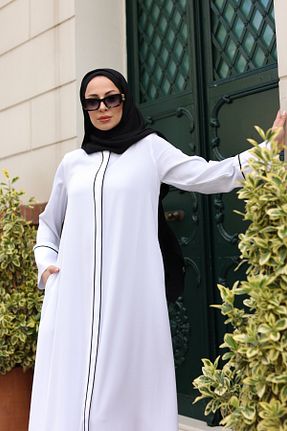 کلاه و ابایا سفید زنانه پلی استر KADEEM - کد 901578552