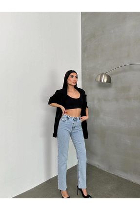 شلوار جین متالیک زنانه پاچه پهن Coral - کد 931304474