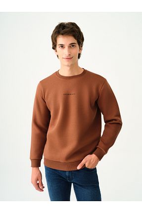 سوئیشرت قهوه ای مردانه ساده Loft - کد 855333503