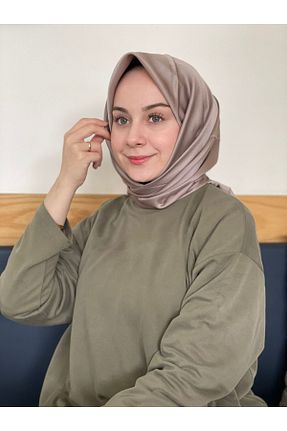 روسری قهوه ای پلی استر Siyane - کد 931306395