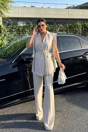 ست بالاتنه و پائین تنه بژ زنانه بافتنی msm fashion - کد 931306641