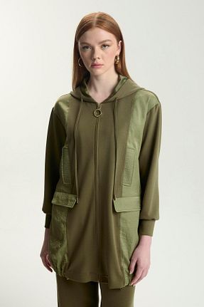 ست بالاتنه و پائین تنه حجاب خاکی رگولار Zühre - کد 931306522