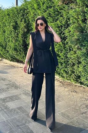 ست بالاتنه و پائین تنه مشکی زنانه بافتنی msm fashion - کد 931306712