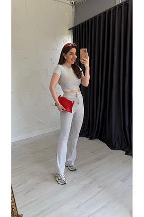 ست بالاتنه و پائین تنه بژ زنانه بافتنی elif teke - کد 931317199