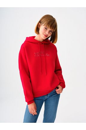 سوئیشرت قرمز زنانه ساده Loft - کد 858023623