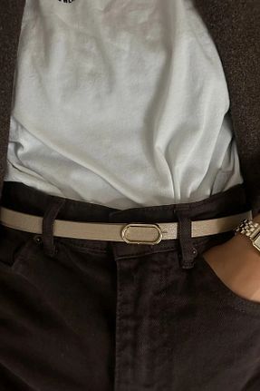 کمربند بژ زنانه چرم مصنوعی keisy - کد 892647871