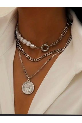 گردنبند جواهر طوسی زنانه مروارید BaublesNme - کد 931326645