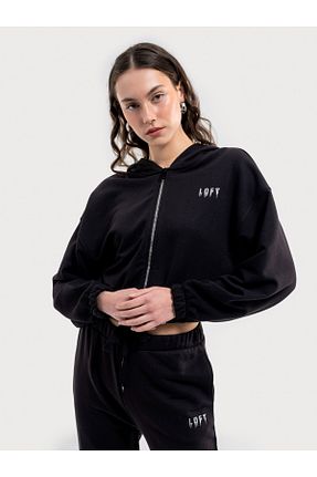 سوئیشرت مشکی زنانه ساده Loft - کد 809185104