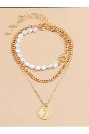گردنبند جواهر زرد زنانه مروارید BaublesNme - کد 931326789