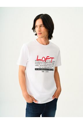 تیشرت سفید مردانه رگولار Loft - کد 859029207