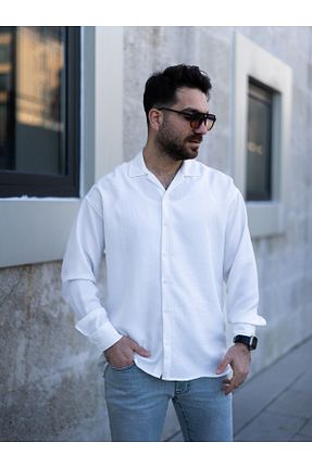 پیراهن سفید مردانه اورسایز MODA - کد 931344888