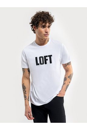 تیشرت سفید مردانه گشاد Loft - کد 809149089