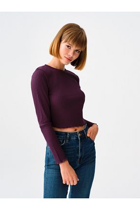 بلوز زرشکی زنانه ساده Loft - کد 858120748