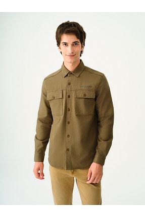 پیراهن قهوه ای مردانه ریلکس فیت Loft - کد 859028502
