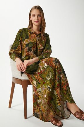 لباس حجاب خاکی زنانه اورسایز Ritnice - کد 931335126