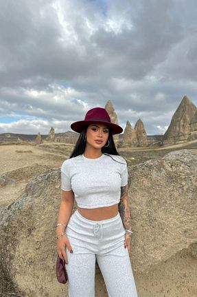 ست بالاتنه و پائین تنه طوسی زنانه بافتنی Siner Fashion - کد 904125240