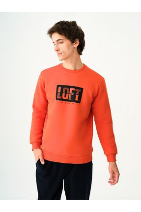 سوئیشرت نارنجی مردانه چاپی Loft - کد 870858843