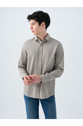 پیراهن خاکی مردانه رگولار Loft - کد 920004080