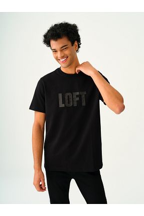 تیشرت مشکی مردانه رگولار Loft - کد 859030448