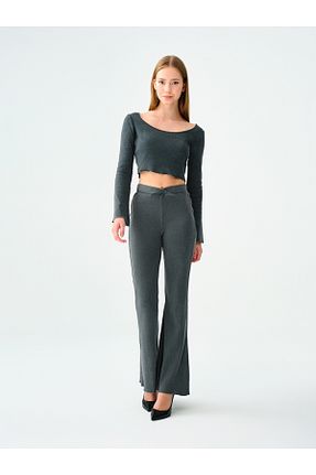 بلوز طوسی زنانه ساده Loft - کد 859031293