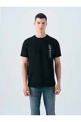 تیشرت مشکی مردانه رگولار Loft - کد 922270931
