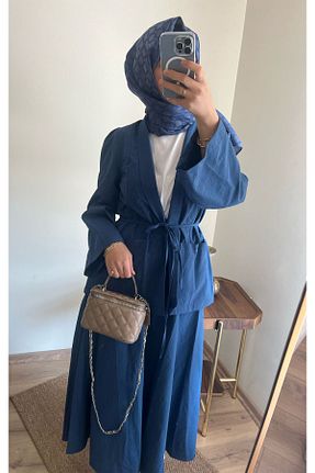 ست بالاتنه و پائین تنه سرمه ای زنانه پلی استر Line By Touches - کد 931375842