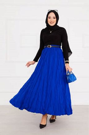 دامن حجاب آبی زنانه A-line SHİROSA - کد 931367526
