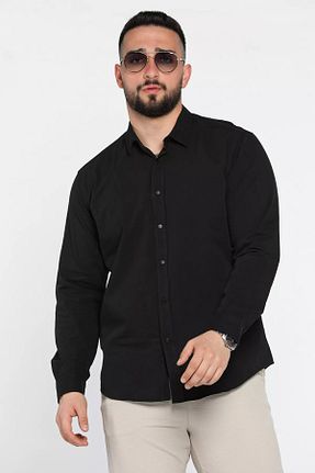 پیراهن مشکی مردانه اسلیم فیت MİSHAR İTALİA - کد 931390117