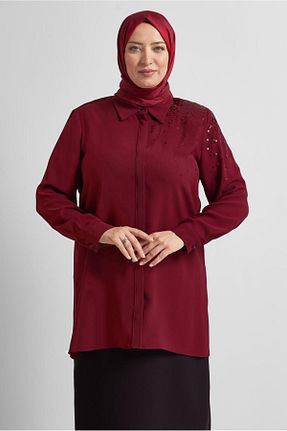 تونیک حجاب زرشکی زنانه پلی استر Alvina - کد 931377699