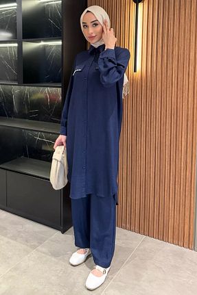 ست بالاتنه و پائین تنه حجاب سرمه ای زنانه رگولار Julude - کد 931384462