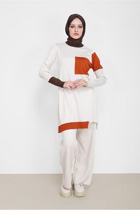 ست بالاتنه و پائین تنه حجاب طوسی زنانه رگولار Alvina - کد 803963783