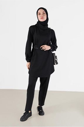 شلوار پارچه ای مشکی زنانه بلند Alvina - کد 807279487