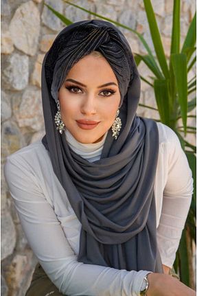 شال طوسی زنانه پنبه پلی استر Aişe Tesettür - کد 827249264
