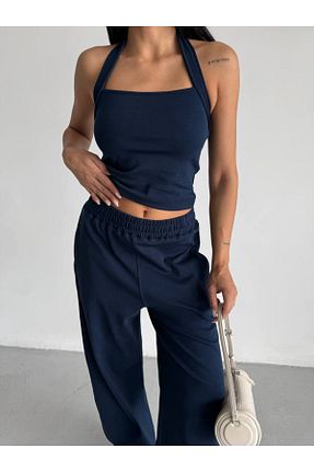 ست بالاتنه و پائین تنه سرمه ای زنانه بافت Castivo Fashion - کد 931407682