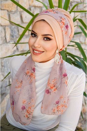 کلاه شنای حجاب بژ زنانه Aişe Tesettür - کد 931405882