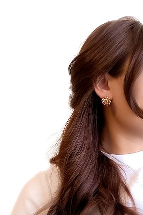 گوشواره جواهر طلائی برنجی cosita - کد 931412018