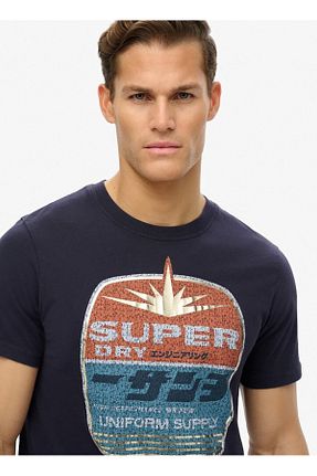 تیشرت سرمه ای مردانه یقه دوچرخه SUPERDRY - کد 931424645