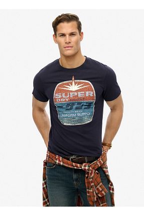 تیشرت سرمه ای مردانه یقه دوچرخه SUPERDRY - کد 931424645