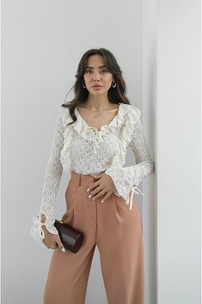 بلوز نباتی زنانه ساده Havoş - کد 931433713