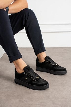 کفش اسنیکر مشکی مردانه بند دار L.A Polo - کد 931298618