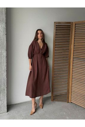 لباس قهوه ای زنانه بافتنی ABOUT US - کد 931434321