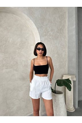 شلوارک و برمودا سفید زنانه فاق بلند Bleu Petite - کد 931441141