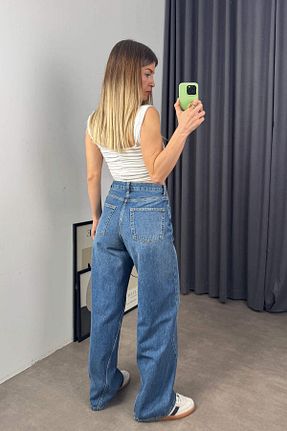 شلوار جین آبی زنانه پاچه پهن Sue Store - کد 931457122