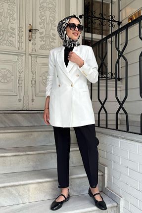 کت سفید زنانه رگولار SEÇİL - کد 930059517